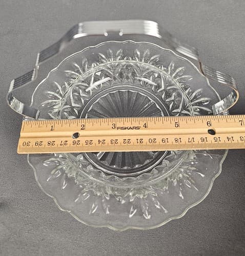 ONEIDA Community Vintage Relish Olive Serving Glass Dish Silver Handle-Rare - Thumbnail 5
