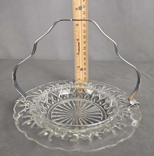 ONEIDA Community Vintage Relish Olive Serving Glass Dish Silver Handle-Rare - Thumbnail 6