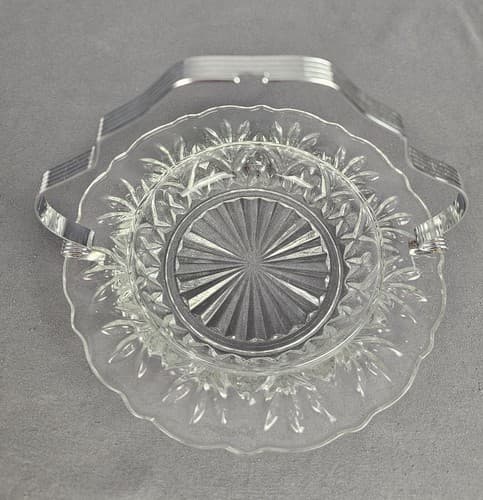 ONEIDA Community Vintage Relish Olive Serving Glass Dish Silver Handle-Rare - Thumbnail 3