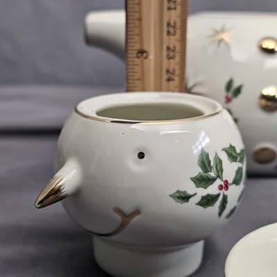 Madison & Max at Home Teapot Set Holly Collection Sugar Creamer Stackable 9" - Thumbnail 12