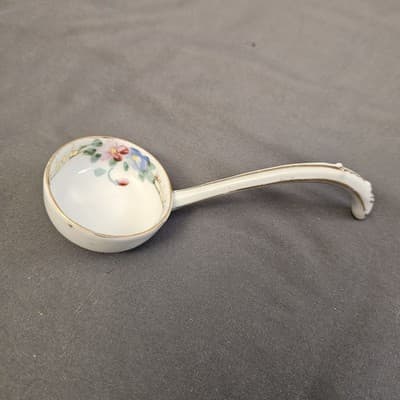 Antique Nippon Noritake Hand Painted Condiment Ladle - Thumbnail 2