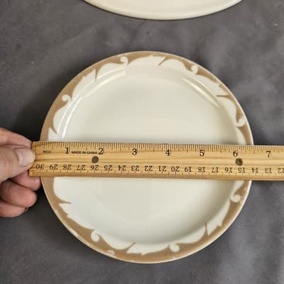 Jackson China Serving Plates From Falls Creek PA Red and Brown - Thumbnail 5