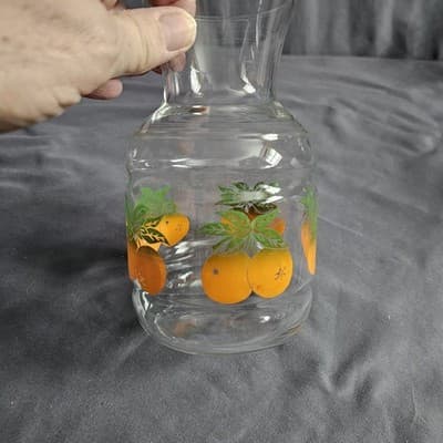 Vintage Anchor Hocking Orange Juice Carafe 7" Tall - Thumbnail 3