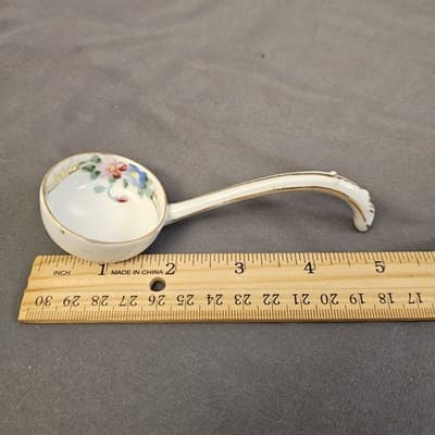 Antique Nippon Noritake Hand Painted Condiment Ladle - Thumbnail 3