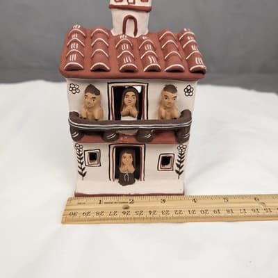 Vintage Peruvian Folk Art Village House KCK Handcrafted Artisan Terracotta - Thumbnail 8