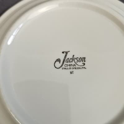 Jackson China Serving Plates From Falls Creek PA Red and Brown - Thumbnail 3