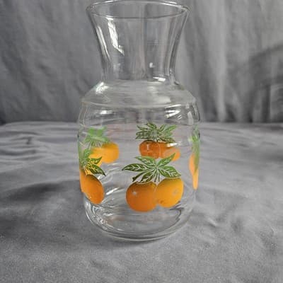 Vintage Anchor Hocking Orange Juice Carafe 7" Tall - Thumbnail 2