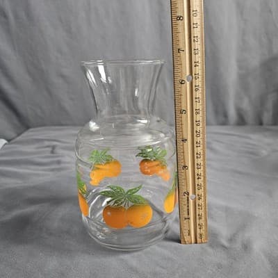 Vintage Anchor Hocking Orange Juice Carafe 7" Tall - Thumbnail 7