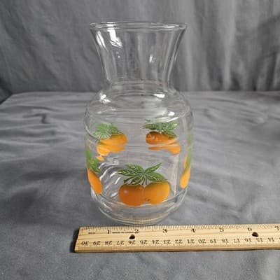 Vintage Anchor Hocking Orange Juice Carafe 7" Tall - Thumbnail 8