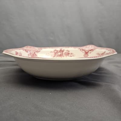 Johnson Brothers Old Britain Castles Pink Red Oval Vegetable Bowl - England - Thumbnail 3