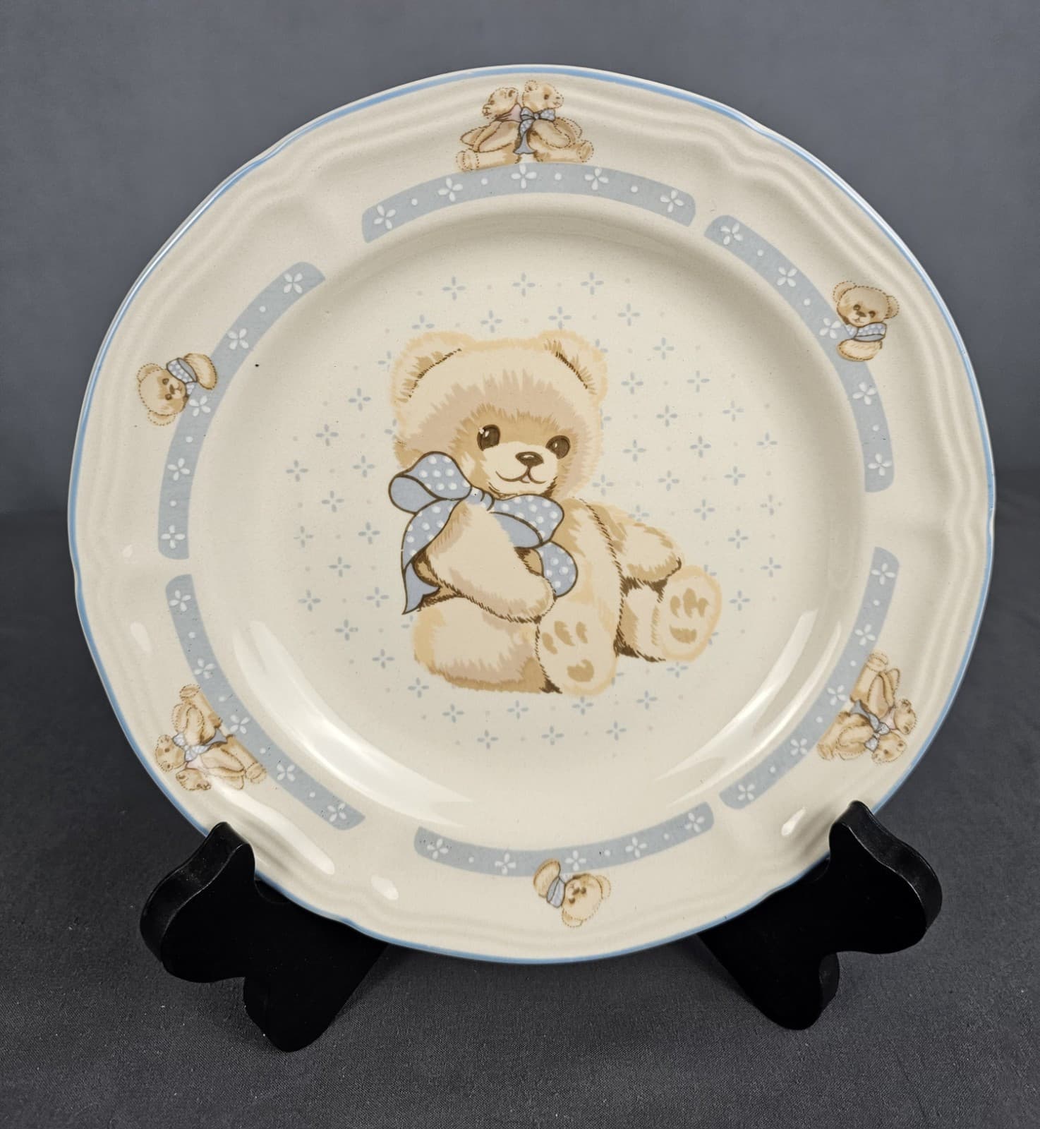 Vintage Tienshan Stoneware Theodore Bear Dinner Plate 7.75" - Thumbnail 2