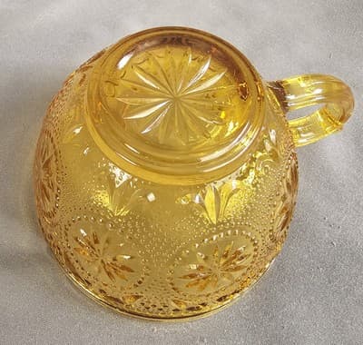 Vintage Brockway Glass Co., Daisy Amber tea coffe cup and saucer Concord Pattern - Thumbnail 5