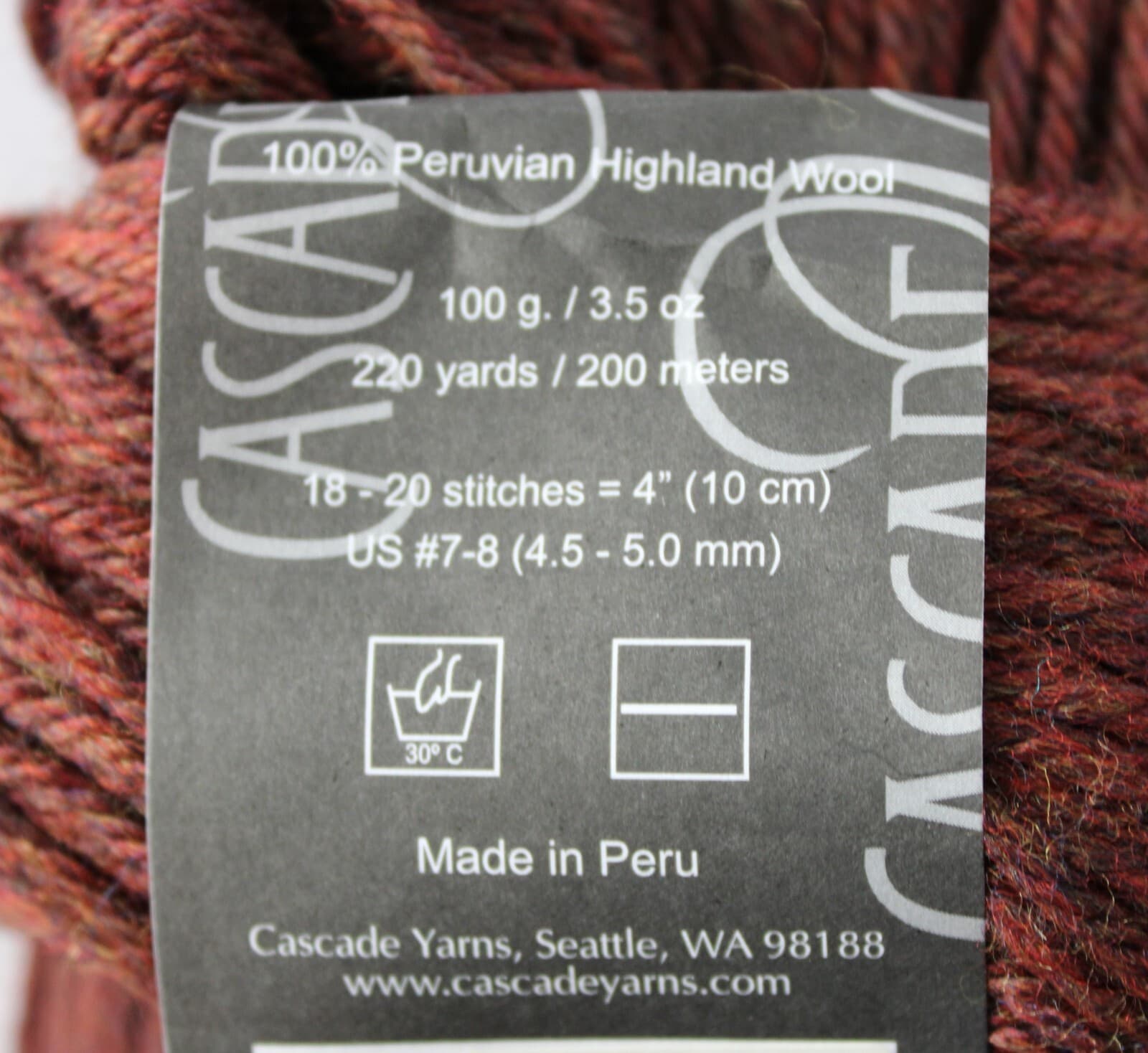 Cascade Farms Yarn Cascade 220 Heathers Col 9656 Brown 100% Wool 100g 220yd - Thumbnail 3
