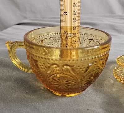 Vintage Brockway Glass Co., Daisy Amber tea coffe cup and saucer Concord Pattern - Thumbnail 9