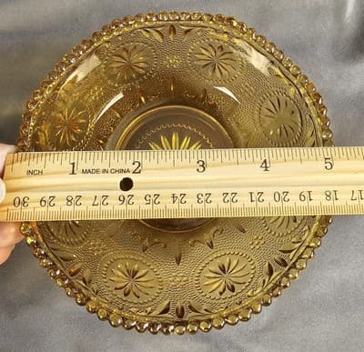Vintage BROCKWAY GLASS CO. Daisy Amber Color Cereal Salad Bowl Concord Pattern - Thumbnail 7