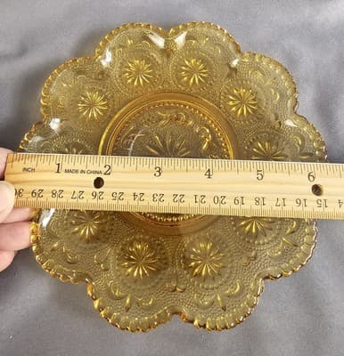 Vintage Brockway Glass Co., Daisy Amber tea coffe cup and saucer Concord Pattern - Thumbnail 8