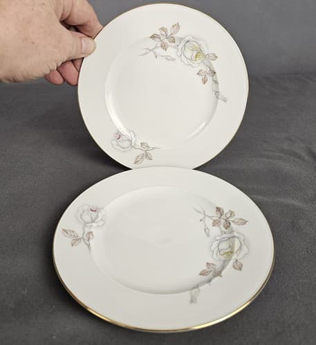 Johann Haviland Bavaria SWEETHEART ROSE Bread Plate Excellent 6" Vtg Set of 2 - Thumbnail 2