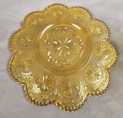 Vintage Brockway Glass Co., Daisy Amber tea coffe cup and saucer Concord Pattern - Thumbnail 7