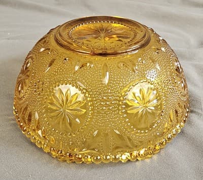 Vintage BROCKWAY GLASS CO. Daisy Amber Color Cereal Salad Bowl Concord Pattern - Thumbnail 6