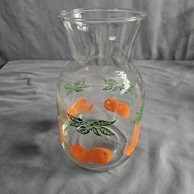 Vintage Anchor Hocking Orange Juice Carafe 8" Tall