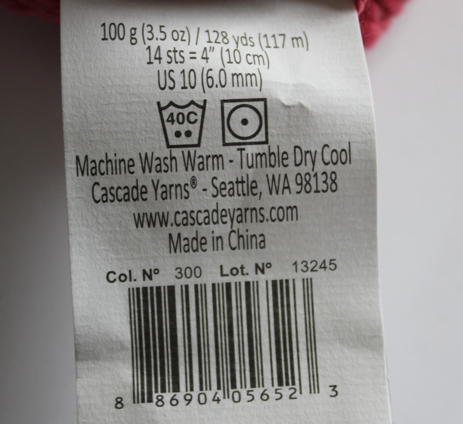 Cascade Farms Yarn Cascade 128 Superwash Col 300 Mauve 100% Wool 100g 128yd - Thumbnail 3