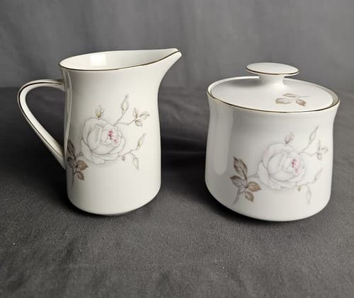 Johann Haviland China SWEETHEART ROSE Cream & Sugar/Lid EXCELLENT Vtg