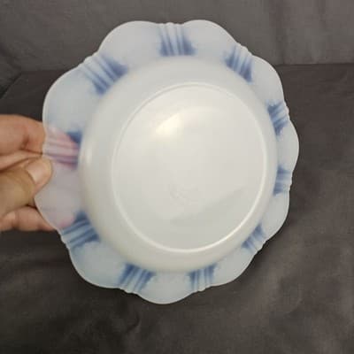 Vintage MacBeth Evans Translucent White Glass American 9" Plate - Thumbnail 4
