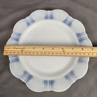Vintage MacBeth Evans Translucent White Glass American 9" Plate - Thumbnail 5