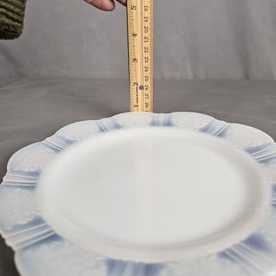 Vintage MacBeth Evans Translucent White Glass American 9" Plate - Thumbnail 6