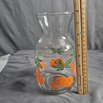 Vintage Anchor Hocking Orange Juice Carafe 8" Tall - Thumbnail 6