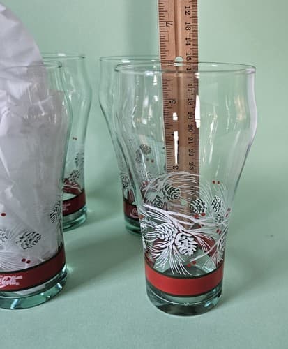 Coca Cola Christmas Holiday Pinecone Design Set of 6 - Drinking Glasses - Thumbnail 7