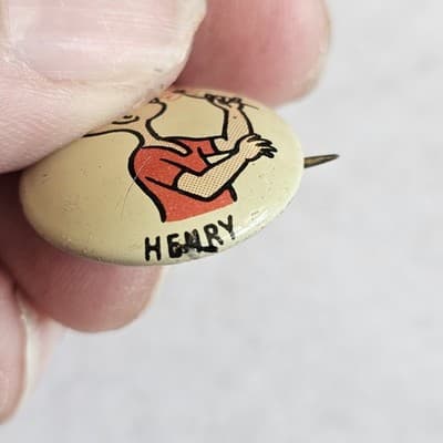 1940s Kellogg's Pinback Button 1946 Henry Pep Vintage Cartoon PEP - Thumbnail 4