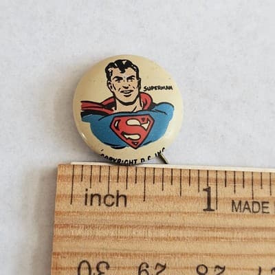1940s Kellogg's Pinback Button Superman Pep Vintage Cartoon PEP - Thumbnail 3