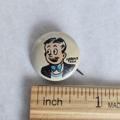 1940s Kellogg's Pinback Button Harold Teen Pep Vintage Cartoon PEP - Thumbnail 3