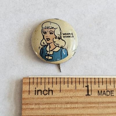 1940s Kellogg's Pinback Button 1946 Winnie Winkle Pep Vintage Cartoon PEP - Thumbnail 3