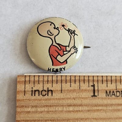1940s Kellogg's Pinback Button 1946 Henry Pep Vintage Cartoon PEP - Thumbnail 3