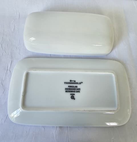 White Butter Dish Threshold Contemporary 1/4 Lb Sleek Design - Thumbnail 4