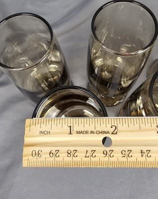 Vintage Tawney Whiskey Sour Glasses Brown MCM Barware Set of 7 - Thumbnail 6