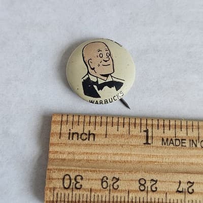 1940s Kellogg's Pinback Button 1946 Warbucks Pep Vintage Cartoon PEP - Thumbnail 3