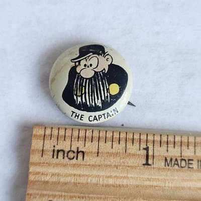 1940s Kellogg's Pinback Button 1946 The Captain Pep Vintage Cartoon PEP - Thumbnail 3