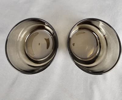 Vintage Tawney Whiskey Bourban Glasses Brown MCM Barware Set of 2 - Thumbnail 3