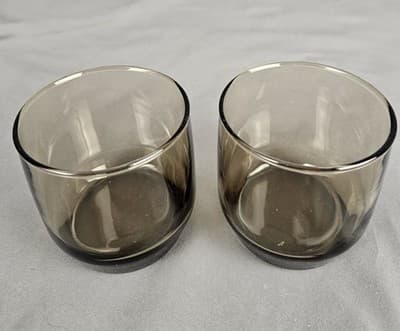 Vintage Tawney Whiskey Bourban Glasses Brown MCM Barware Set of 2 - Thumbnail 2