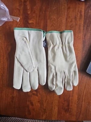 2 Pair MCR SAFETY Leather Gloves Medium Lined Glove Pigskin 3450M Keystone Thumb - Thumbnail 3