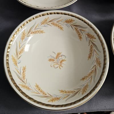 Homer Laughlin Eggshell Georgian Wheat Harvest Fruit Desert Bowls 5.25” Set/7 - Thumbnail 3