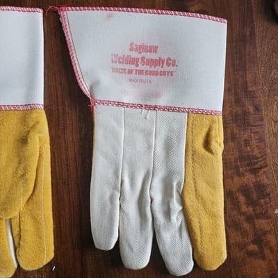 2 Pairs Cotton &Burlap Canvas Lined Work Gloves L Safety Cuff Heat Resistant New - Thumbnail 6