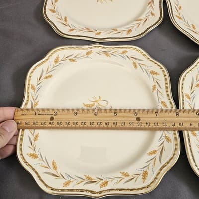 Homer Laughlin Eggshell Georgian Wheat Harvest Square Lunch Desrt Plates set/4 - Thumbnail 5