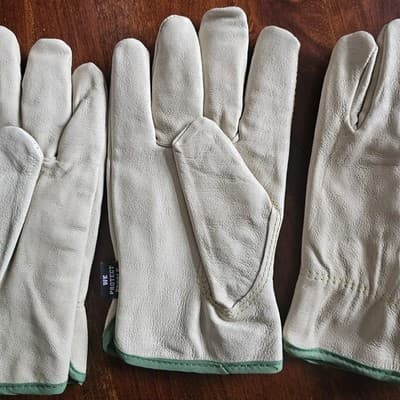 2 Pair MCR SAFETY Leather Gloves Medium Lined Glove Pigskin 3450M Keystone Thumb - Thumbnail 5