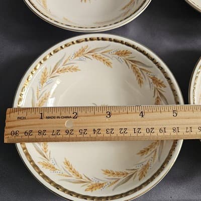 Homer Laughlin Eggshell Georgian Wheat Harvest Fruit Desert Bowls 5.25” Set/7 - Thumbnail 4