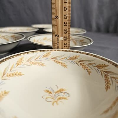 Homer Laughlin Eggshell Georgian Wheat Harvest Fruit Desert Bowls 5.25” Set/7 - Thumbnail 5