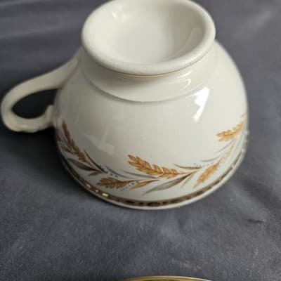 Homer Laughlin Eggshell Georgian Wheat Harvest Cup & Saucer Tea Coffee - Thumbnail 6